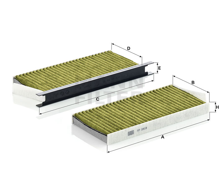 MANN-FILTER FP 2418-2 Filtre d'habitacle Renault Master 3 2.3 dCi 100 FWD (FV0A, FV0B, FV0G, FV0K, FV0H) 101 CH
