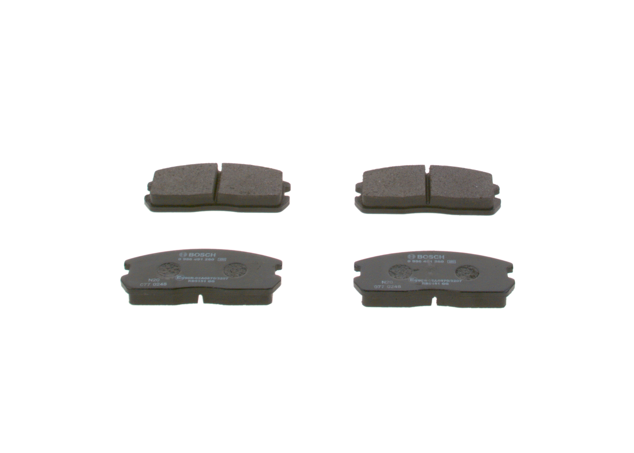 BOSCH 0 986 491 260 Bromsbelägg Mitsubishi Colt II 1.3 EL,GL 67 hk G13B