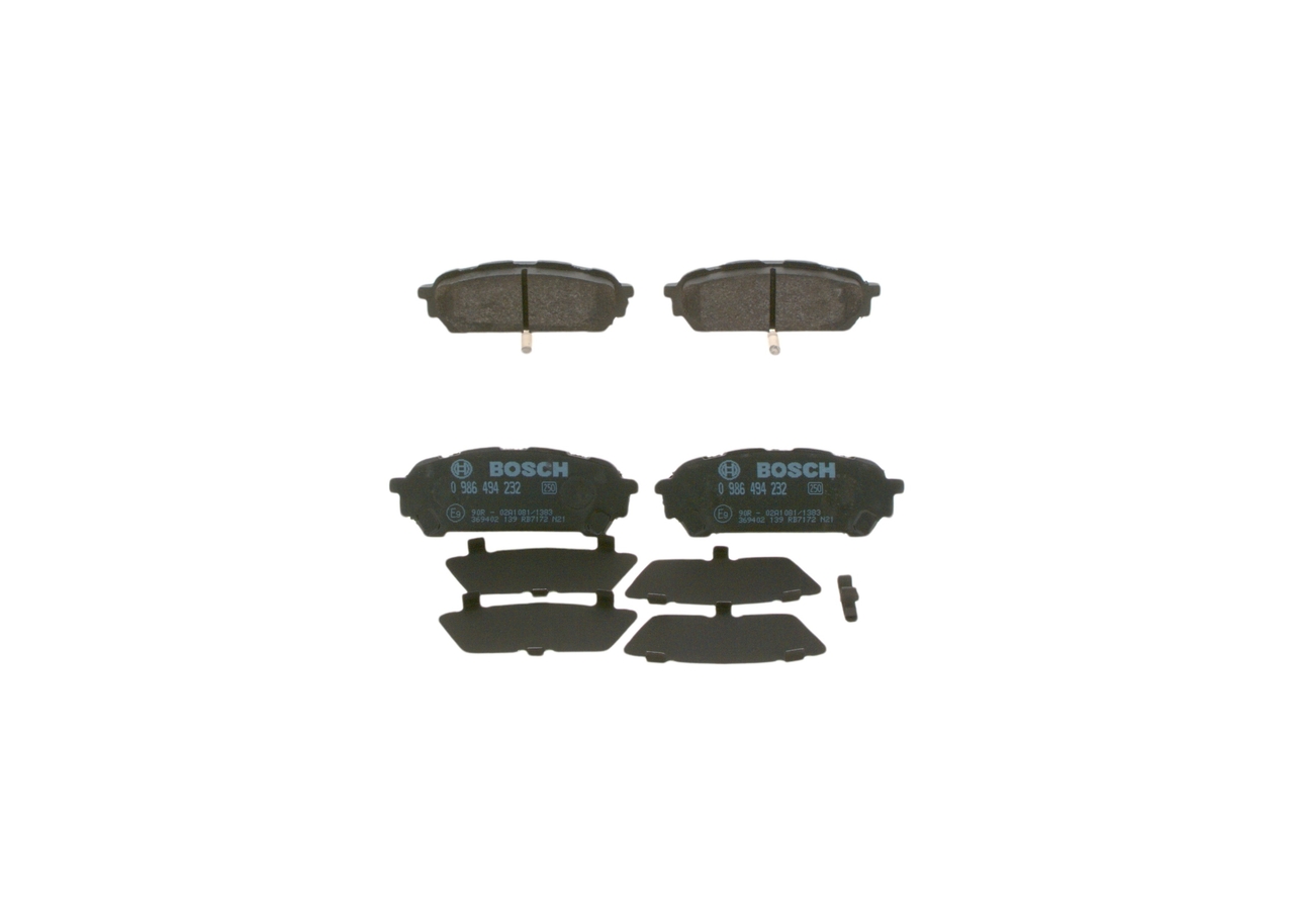 BOSCH 0 986 494 232 Bremseklodser Subaru Forester SG 2.5 AWD (SG9, S11SG, S12SH) 230 HK EJ255