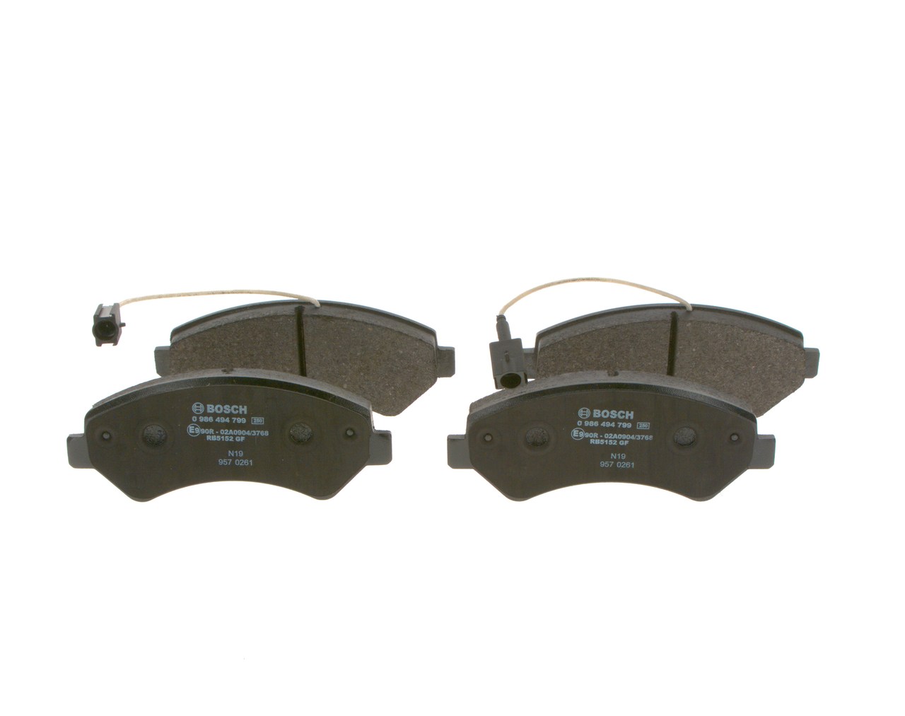 BOSCH 0 986 494 799 Τακάκια φρένων Fiat Ducato 250 Microbus 150 Multijet 2,3 D 4x4 150 PS F1AGL411C