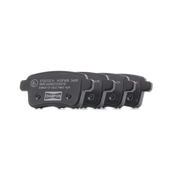 CHAMPION 573272CH Pastilhas de travão Renault Kangoo Express FW 1.5 dCi 90 (FW0G, FW05, FW08, FW11) 90 cv K9K 628