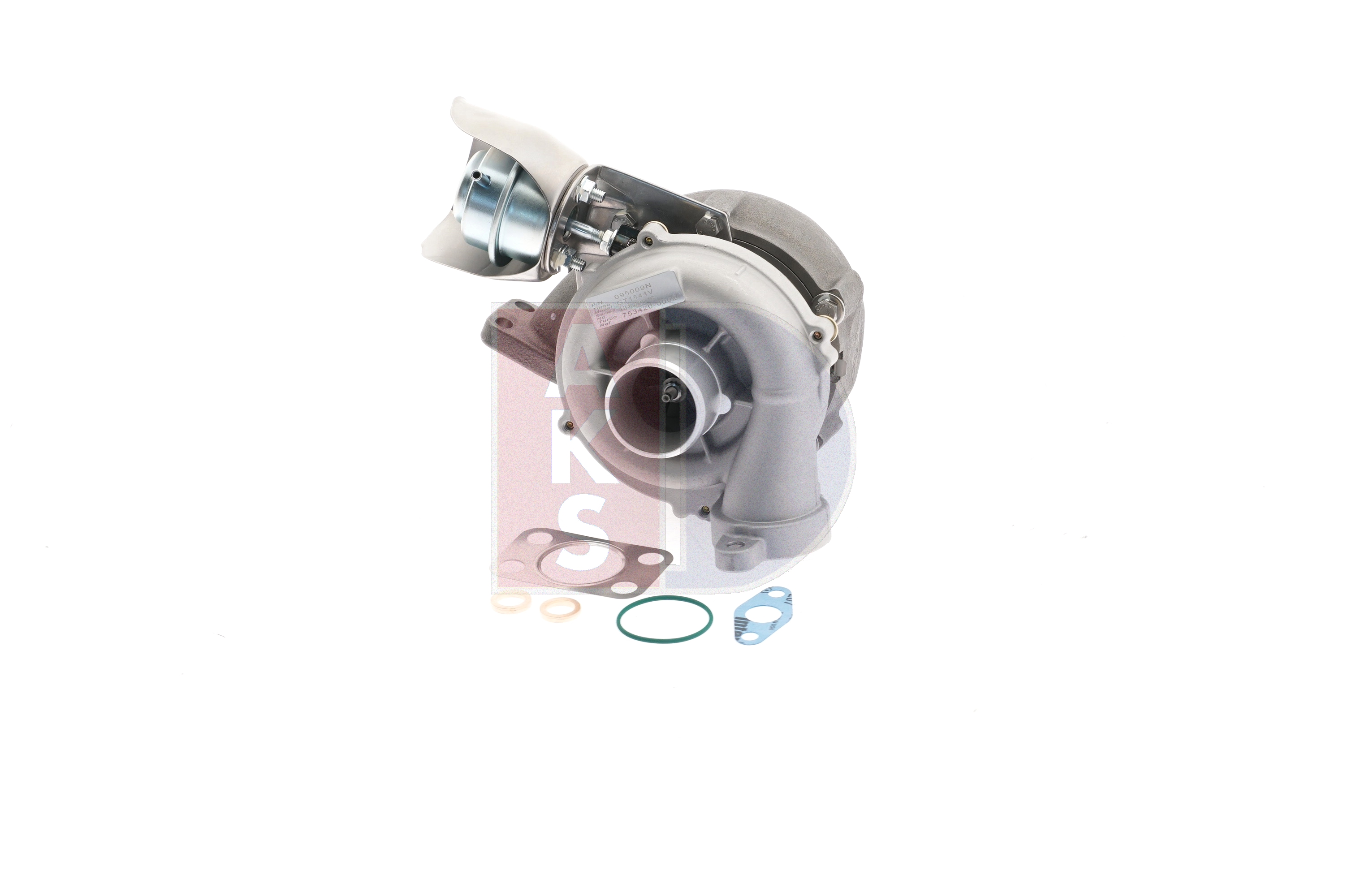 AKS DASIS 095009N Turbo Peugeot 207 WA 1.6 HDi 90 PS 9HV (DV6TED4B)