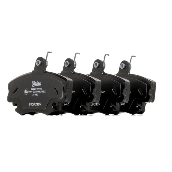 302259 Bremseklods foraksel, med anti-knirke-plade fra VALEO 0986467720, 7701208265, 986467720, 7701208265 kob billige