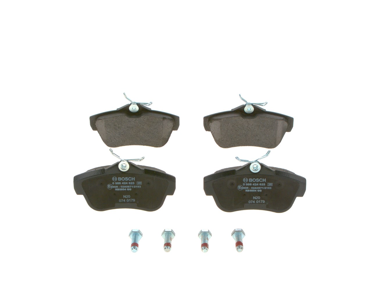 BOSCH 0 986 424 625 Τακάκια φρένων Fiat Scudo 270 1.6 D Multijet 90 PS 9H07 (DV6UC)