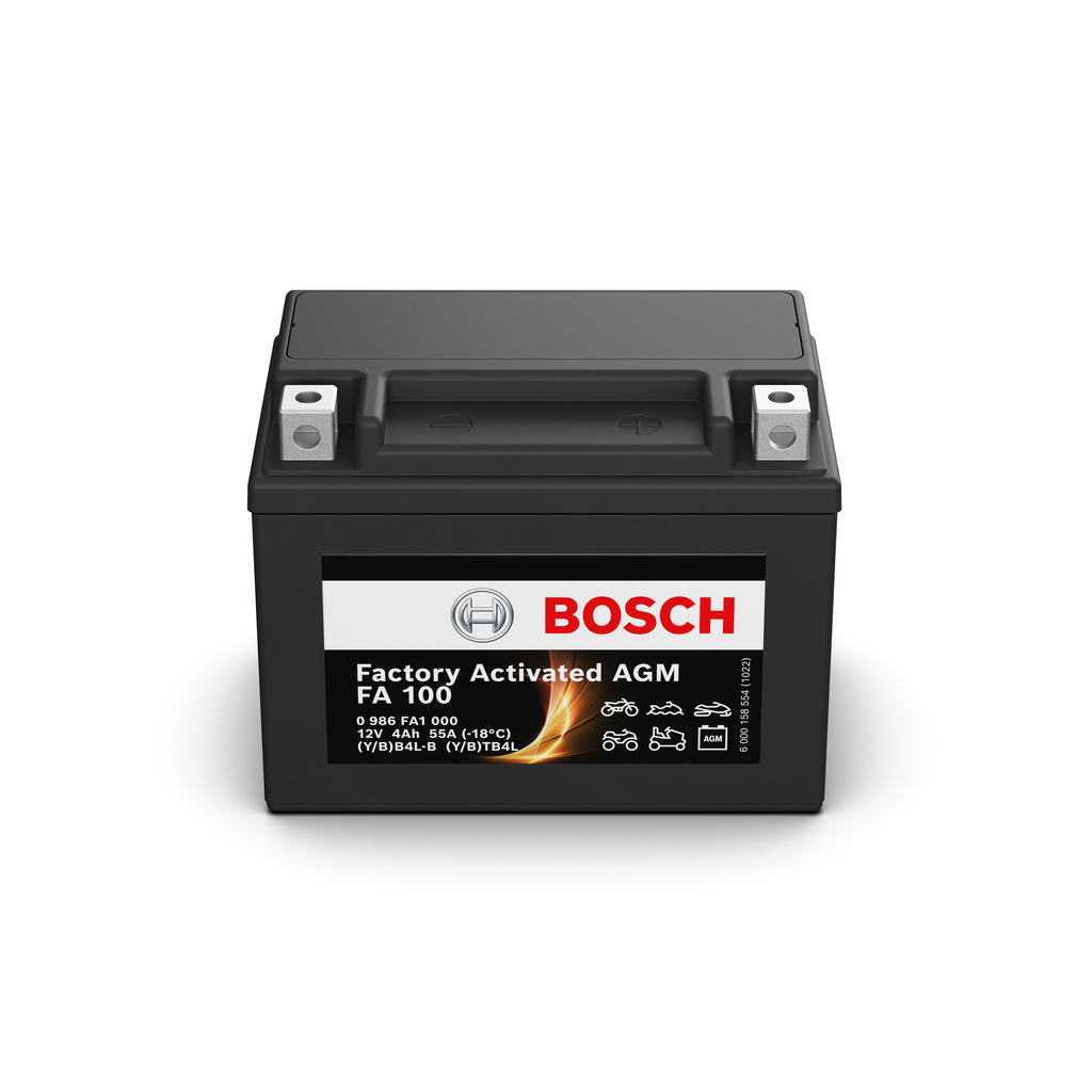 0 986 FA1 000 BOSCH Batterie 4Ah, AGM-Batterie, 55A, 50A