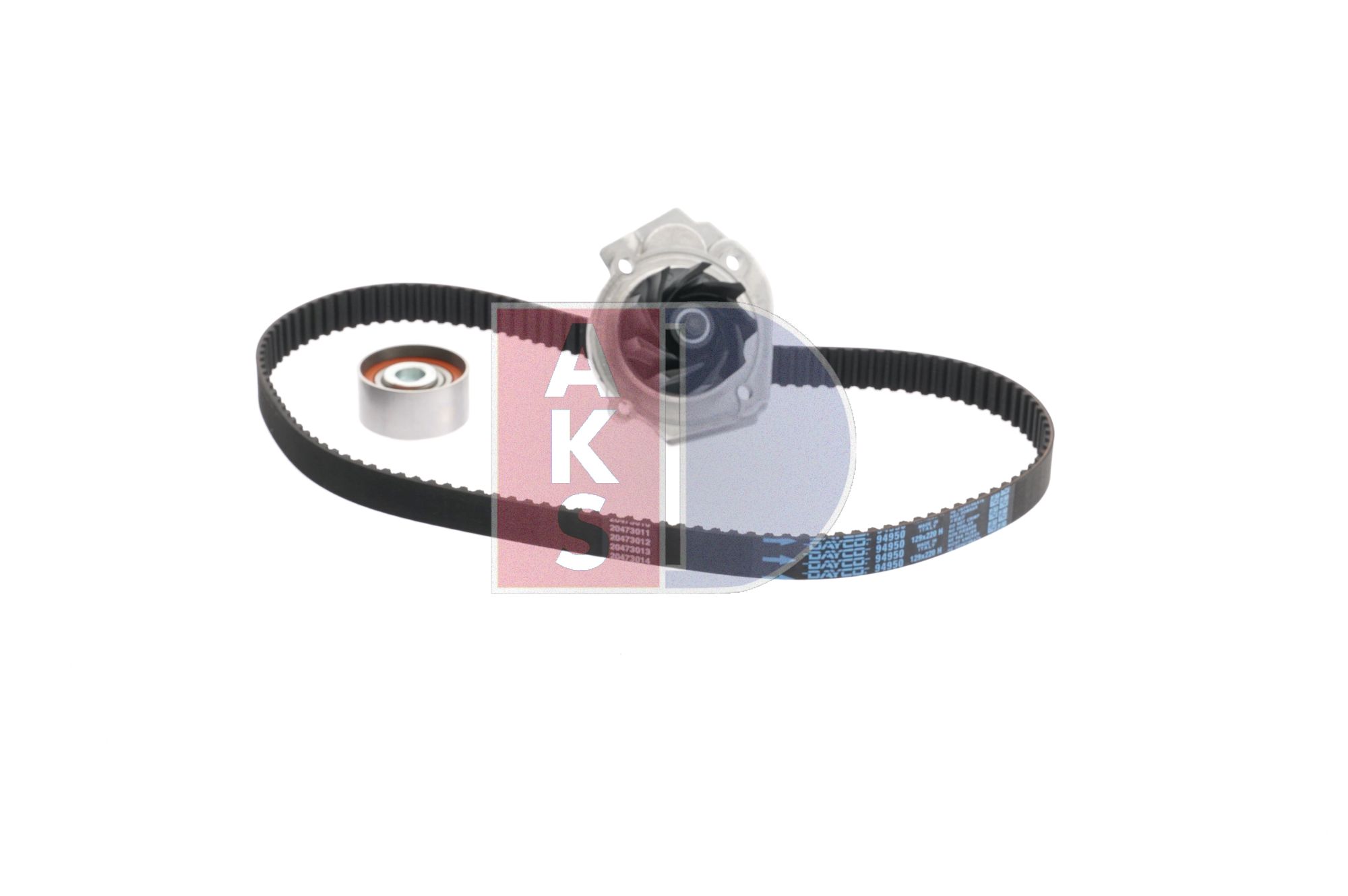 AKS DASIS 570363N Kit de distribution + pompe à eau Lancia Ypsilon 843 1.2 (843.AXA1A) 60CV 2003