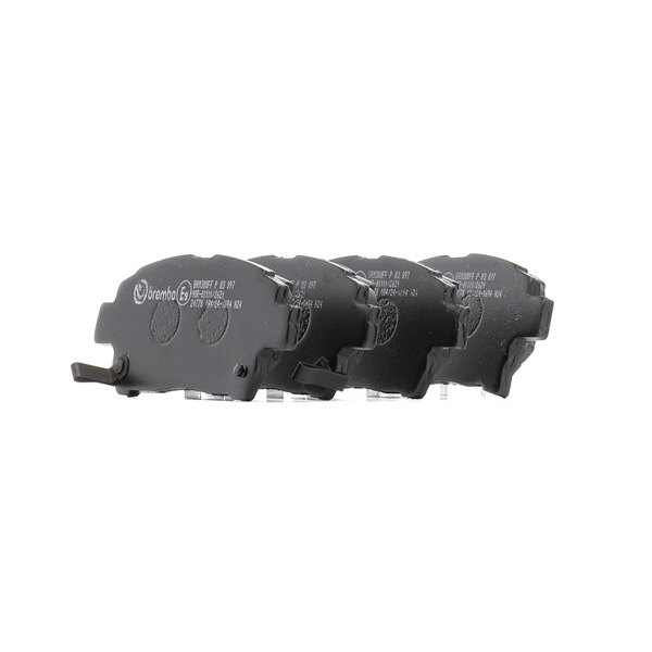 P 83 097 BREMBO Bremsbeläge mit Anti-Quietsch-Blech, ohne Zubehör