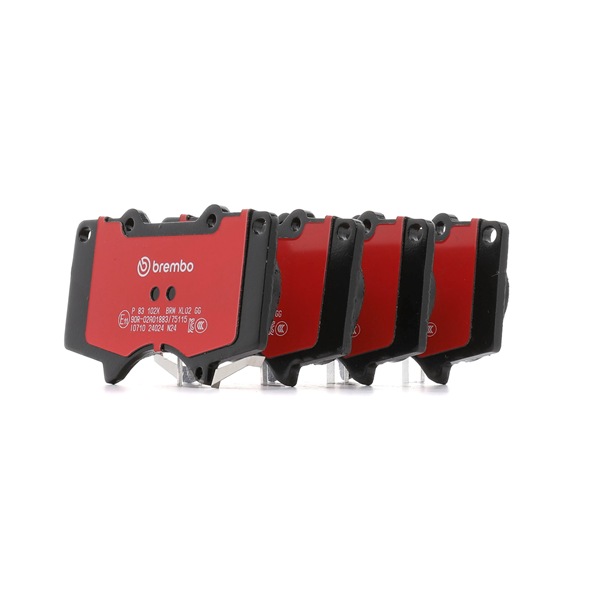 Koop P 83 102X Remblokkenset Met anti-kreukplaat, Zonder toebehoren van BREMBO 0446504090, 044650K360 goedkope