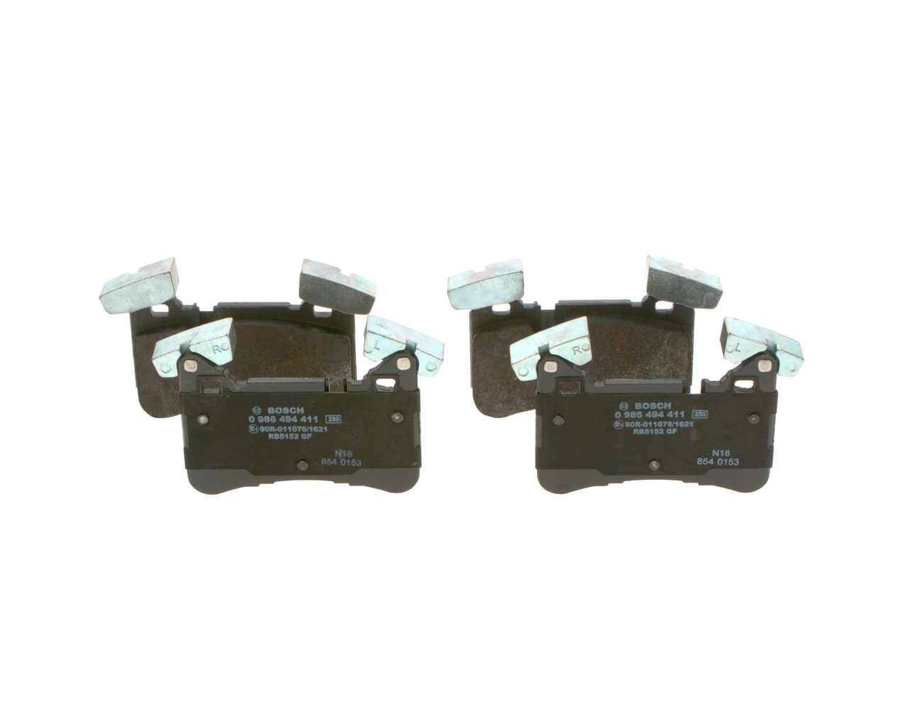 BOSCH 0 986 494 411 Τακάκια φρένων Mercedes S211 E 63 AMG 6.2 (211.277) 514 PS M 156.983