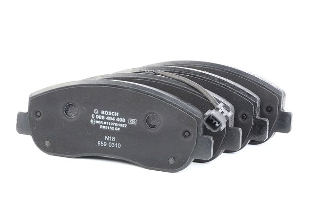 BOSCH 0 986 494 498 Pastilhas de travão Renault Master 3 Van 2.3 dCi 100 FWD (FV0A, FV0B, FV0G, FV0K, FV0H) 101 cv M9T 670