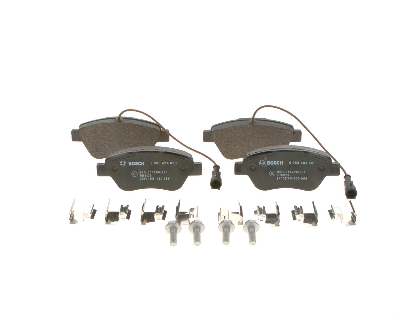 BOSCH 0 986 494 698 Τακάκια φρένων Fiat Linea 323 1.3 JTD Multijet (323AXB1A) 86 PS 199 A3.000