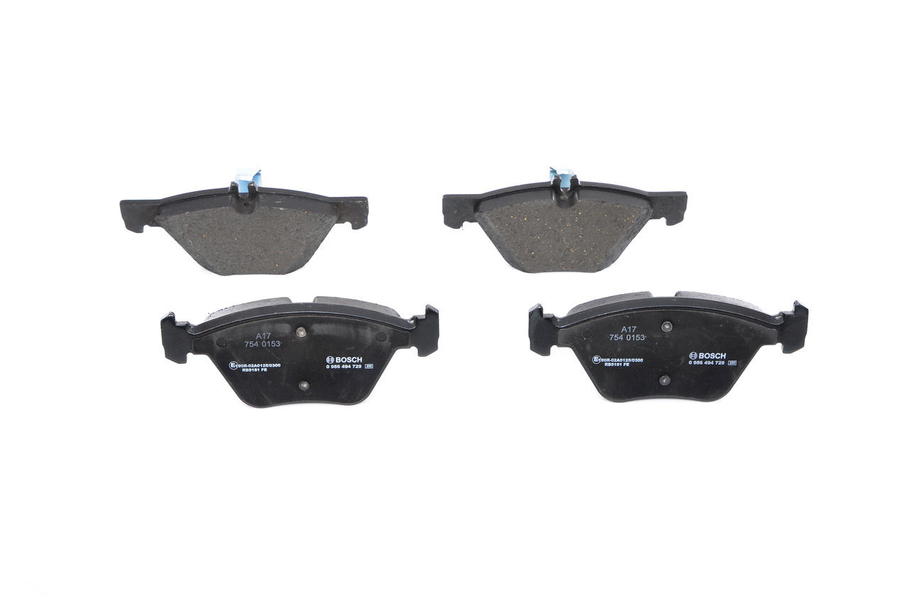 BOSCH 0 986 494 729 Τακάκια φρένων Mercedes S211 3.5 4-matic 279 PS M 272.972