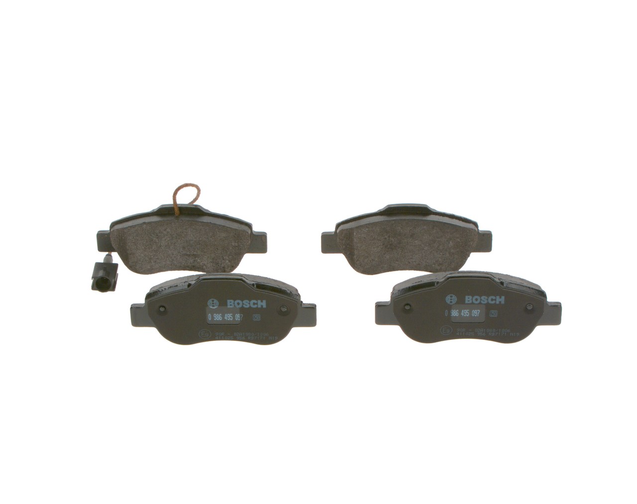 BOSCH 0 986 495 097 Τακάκια φρένων Fiat Idea 350 1.2 16V 80 PS 188 A5.000