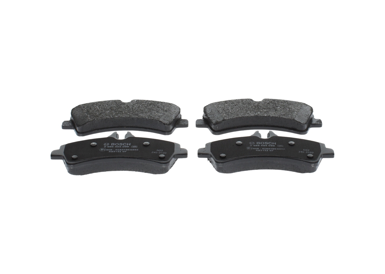 BOSCH 0 986 495 099 Bremseklosser VW Crafter 50 Flatvogn lastebil 2.0 TDI 140 hk CSLC