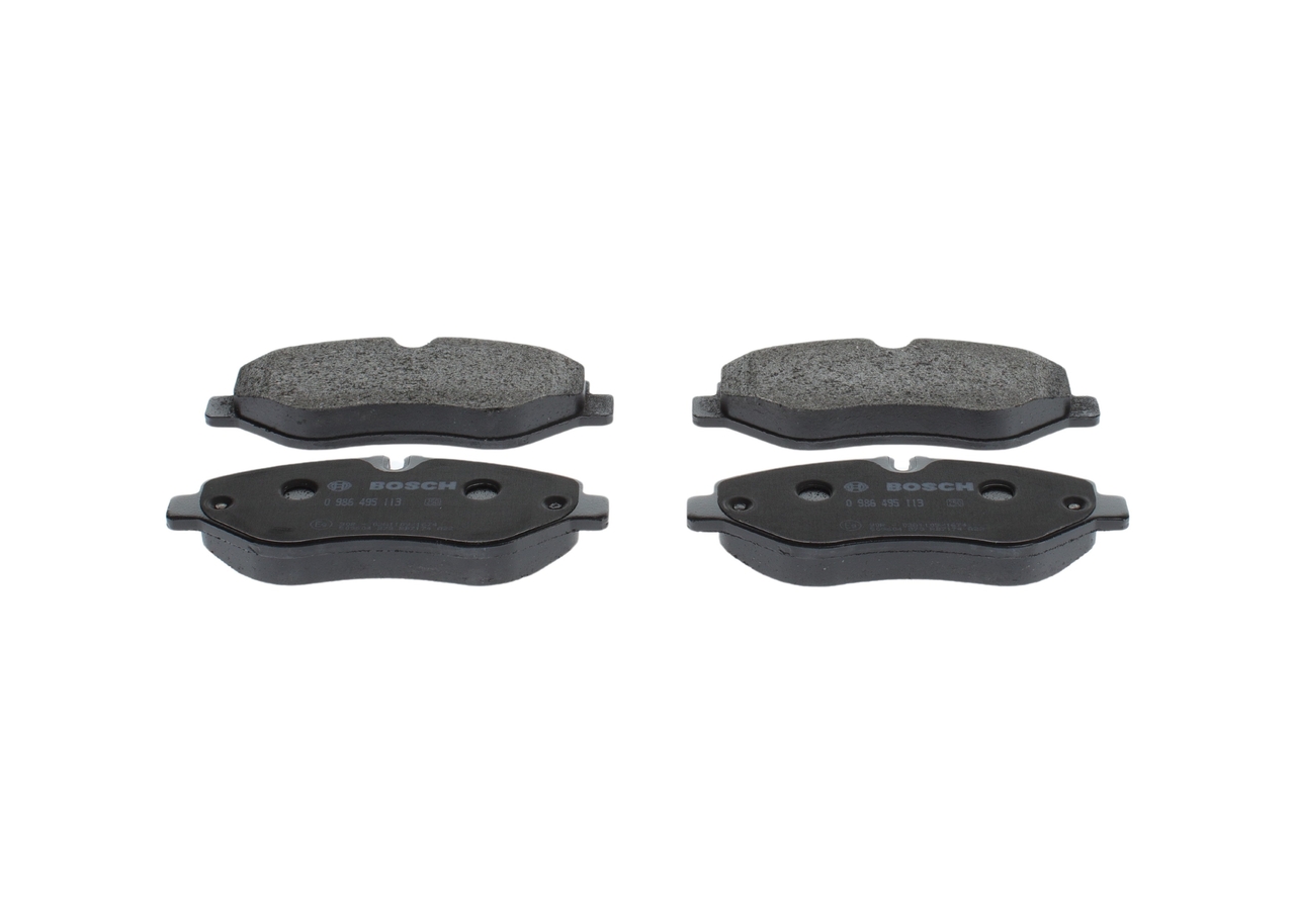 BOSCH 0 986 495 113 Τακάκια φρένων IVECO Daily VI Φορτηγό πλατφόρμα/Σασσί 35S60E, 35C60E 82 PS ELETTRICO