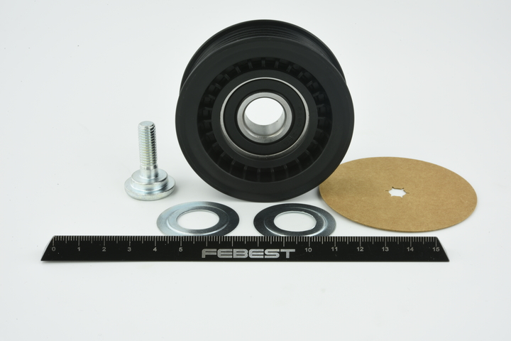 rendelés olcsó 2988-RRIII Szíjtárcsa / vezetőgörgő, hosszbordás szíj Ø: 75mm ől FEBEST LR024791, LR036304
