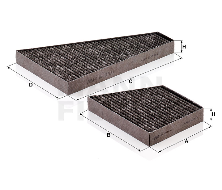 MANN-FILTER CUK 35 000-2 Pollen filter VW Phaeton 3d 3.0 V6 TDI 4motion 240 hp CARB