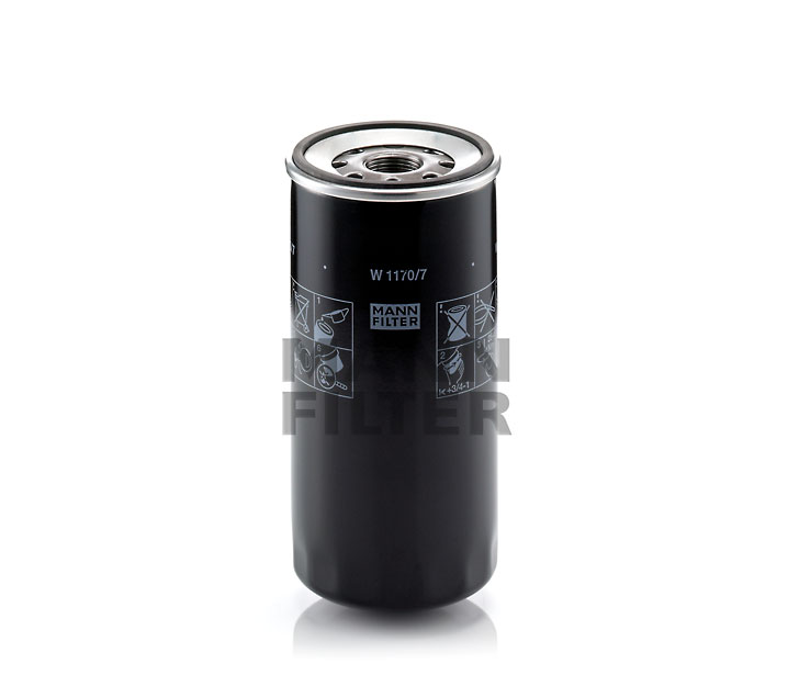 Comprar barato W 1170/7 Filtro de aceite motor Filtro enroscable, con válvula bloqueo de retorno de MANN-FILTER 2943301, 2992544, 1931099